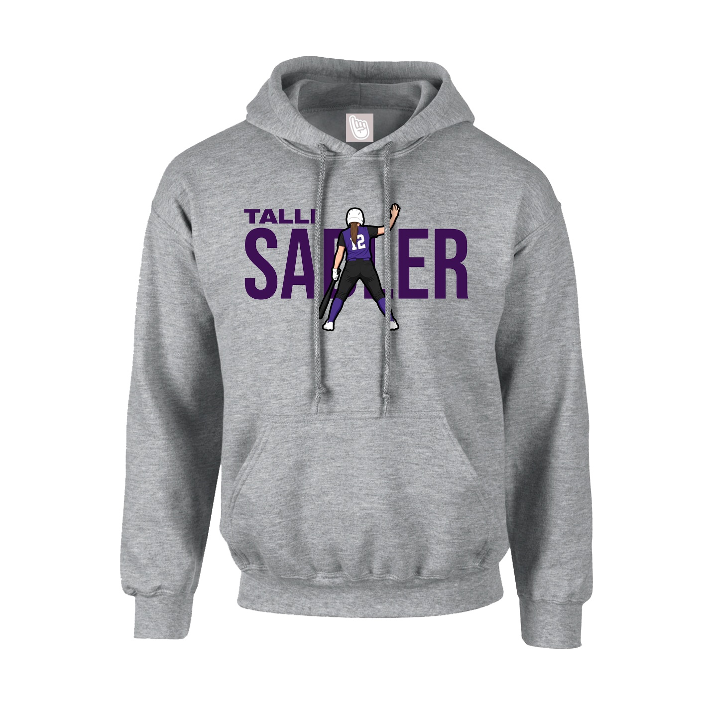 Hoodie — Player Name in Grey