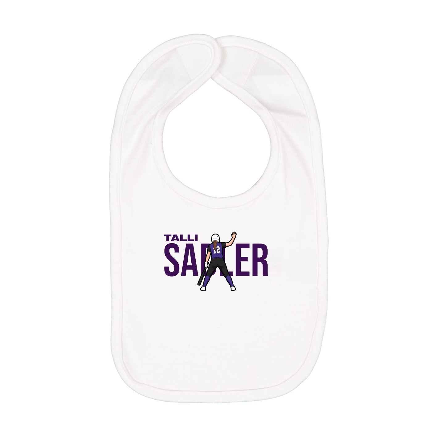Infant Bib — Player Name in White
