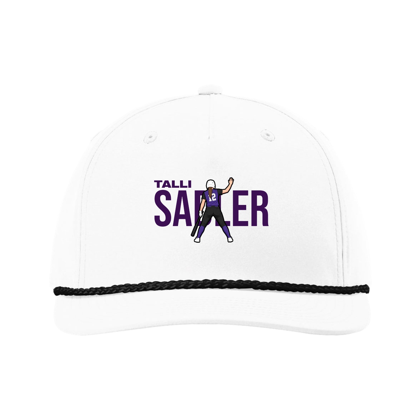 Five-Panel Classic Rope Cap — Player Name in White