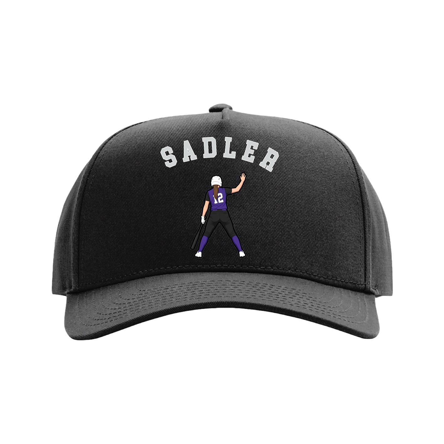 Full Fabric Five-Panel Champ Cap — Shirsey Arch in Black