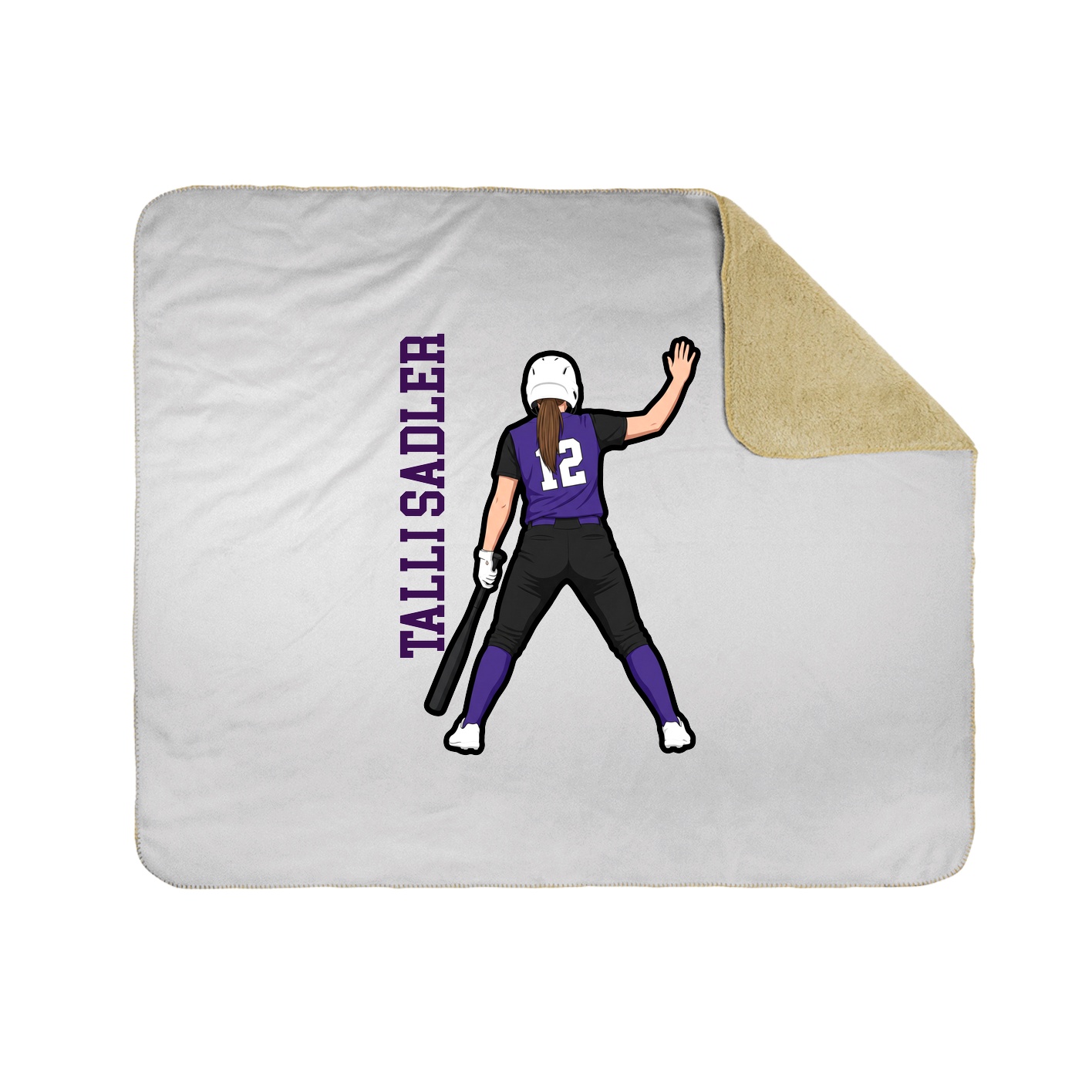 Throw Blanket — Name Vertical in White