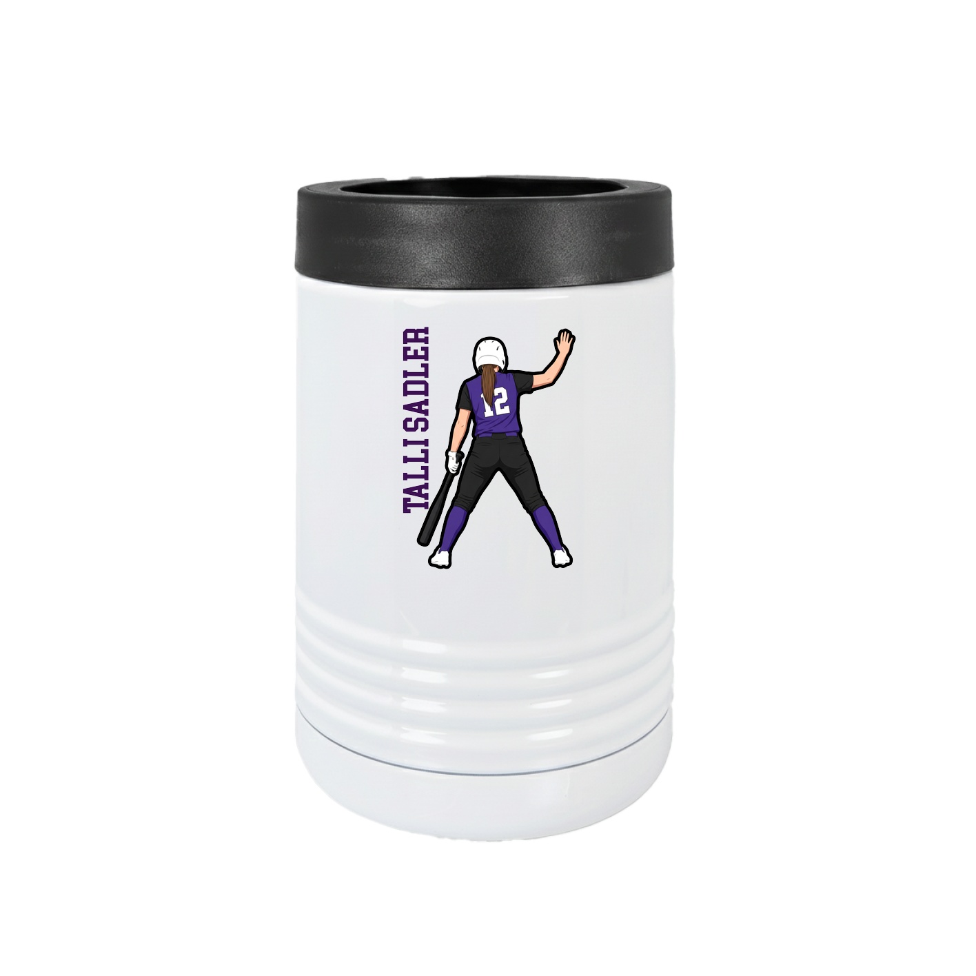 Beverage Holder — Name Vertical in White