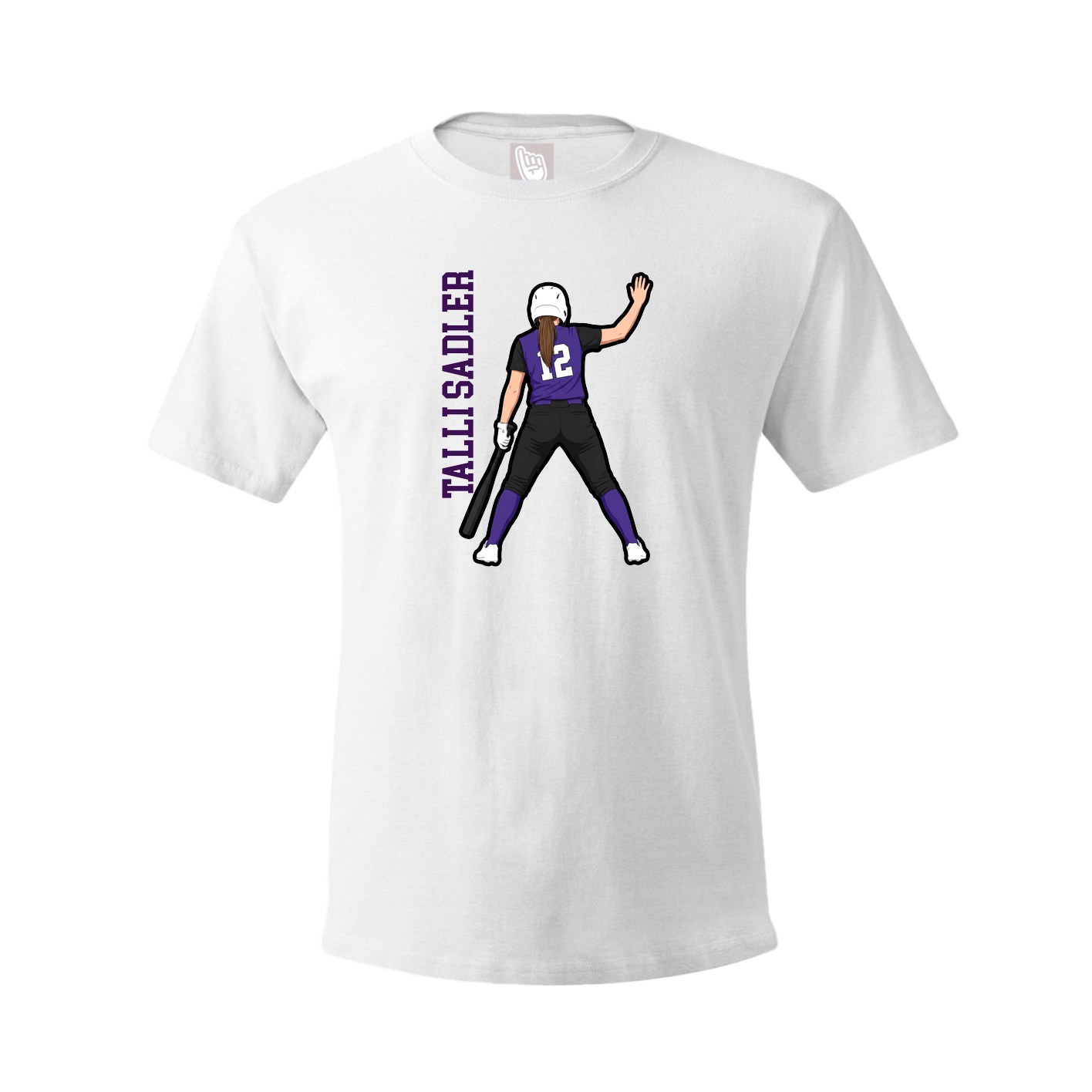 Tee — Name Vertical in White