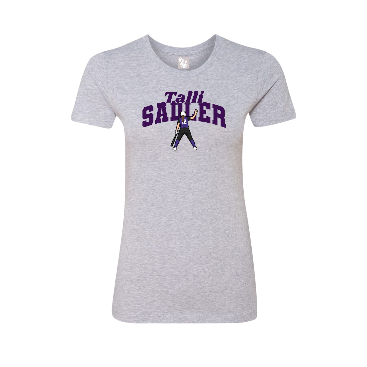 Fitted Women's Tee — Signature Arch in Grey