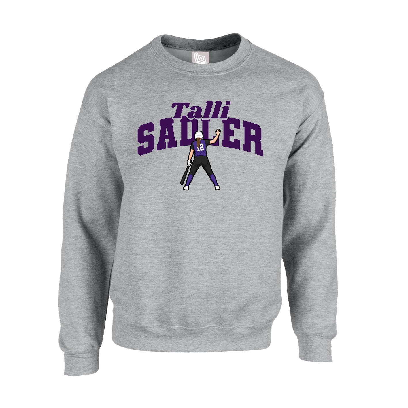 Fleece Crew — Signature Arch in Grey