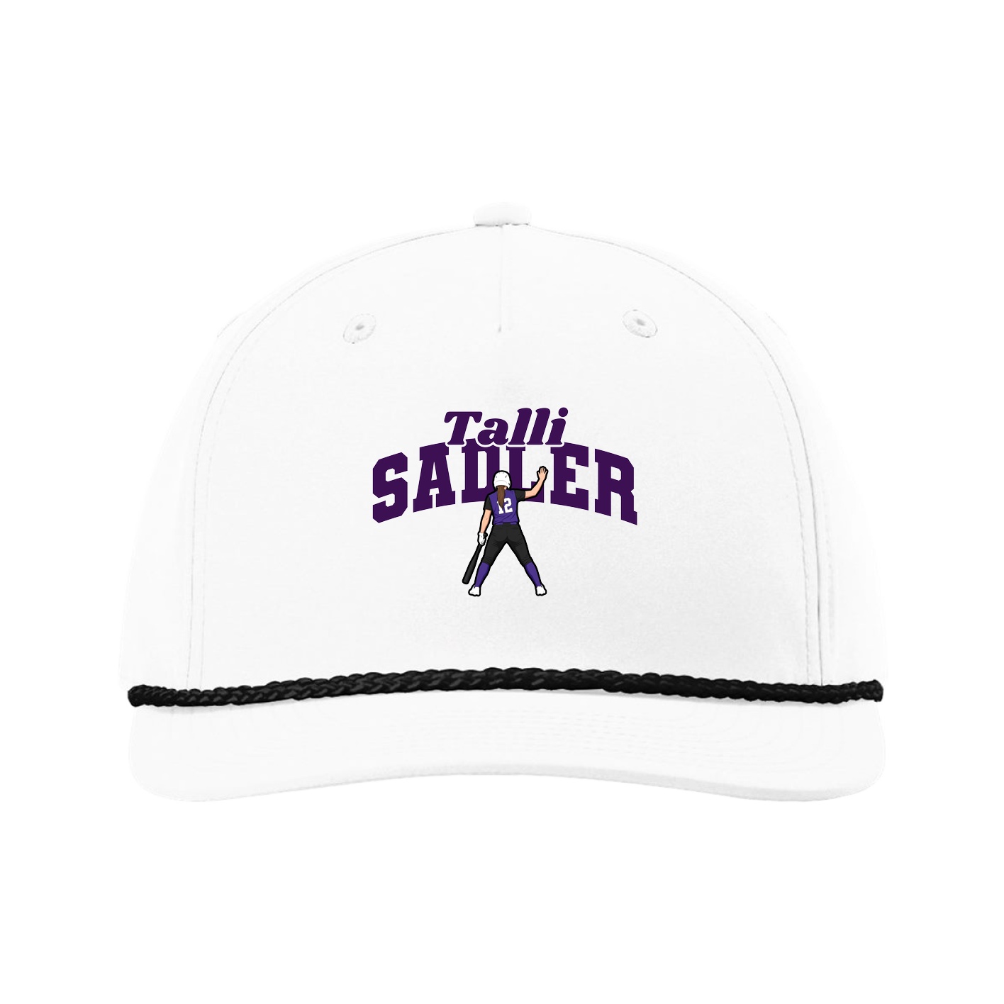 Five-Panel Classic Rope Cap — Signature Arch in White