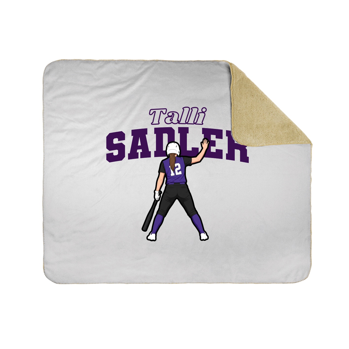 Throw Blanket — Name Arch in White