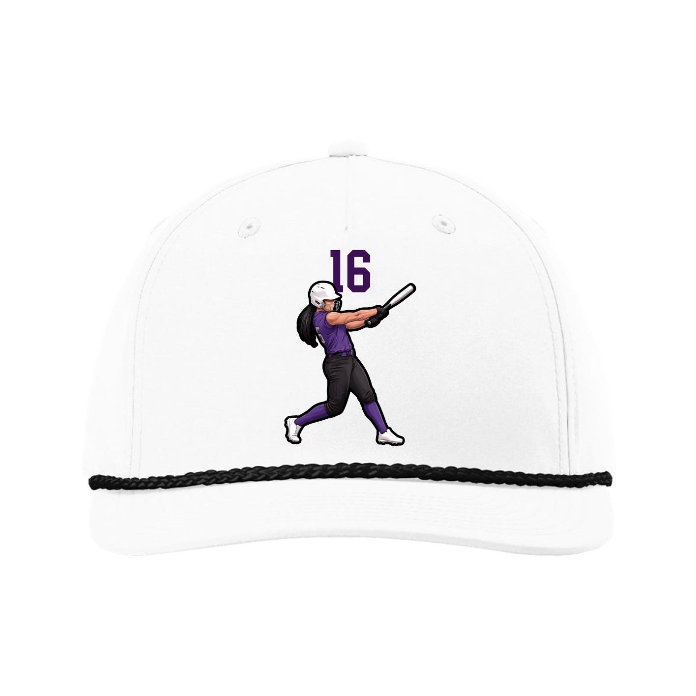 Five-Panel Classic Rope Cap — Number Top in White