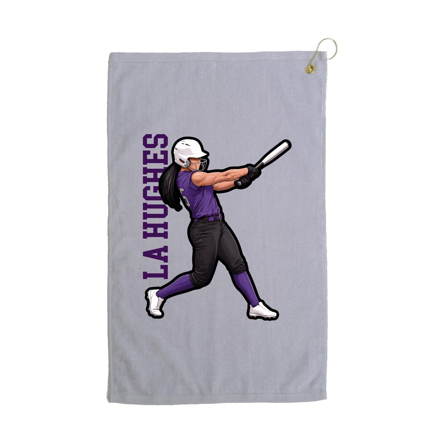Golf Towel — Name Vertical in Grey
