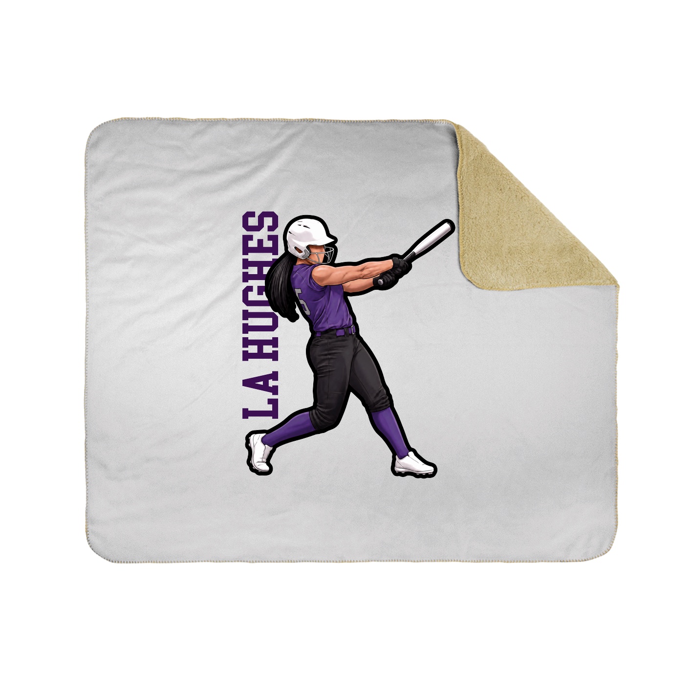 Throw Blanket — Name Vertical in White