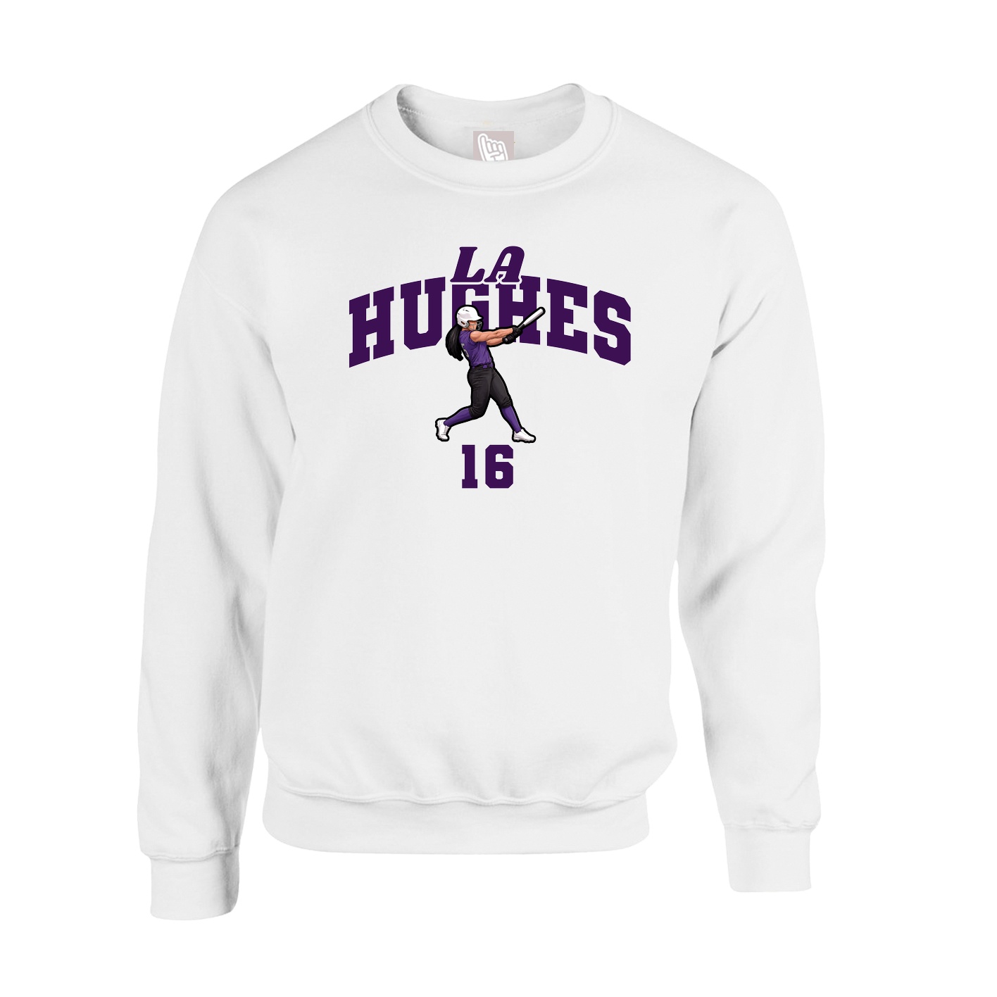Fleece Crew — Signature Arch in White