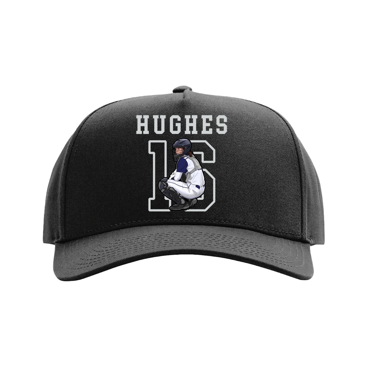 Full Fabric Five-Panel Champ Cap — Shirsey in Black