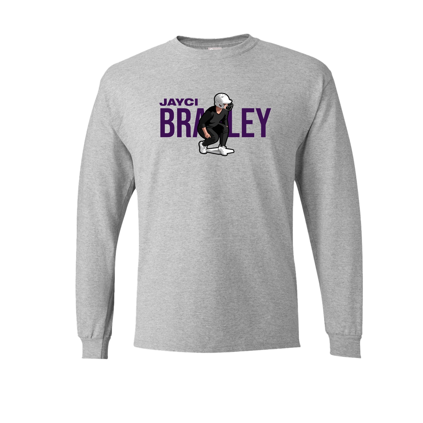 Long Sleeve Tee — Player Name in Grey