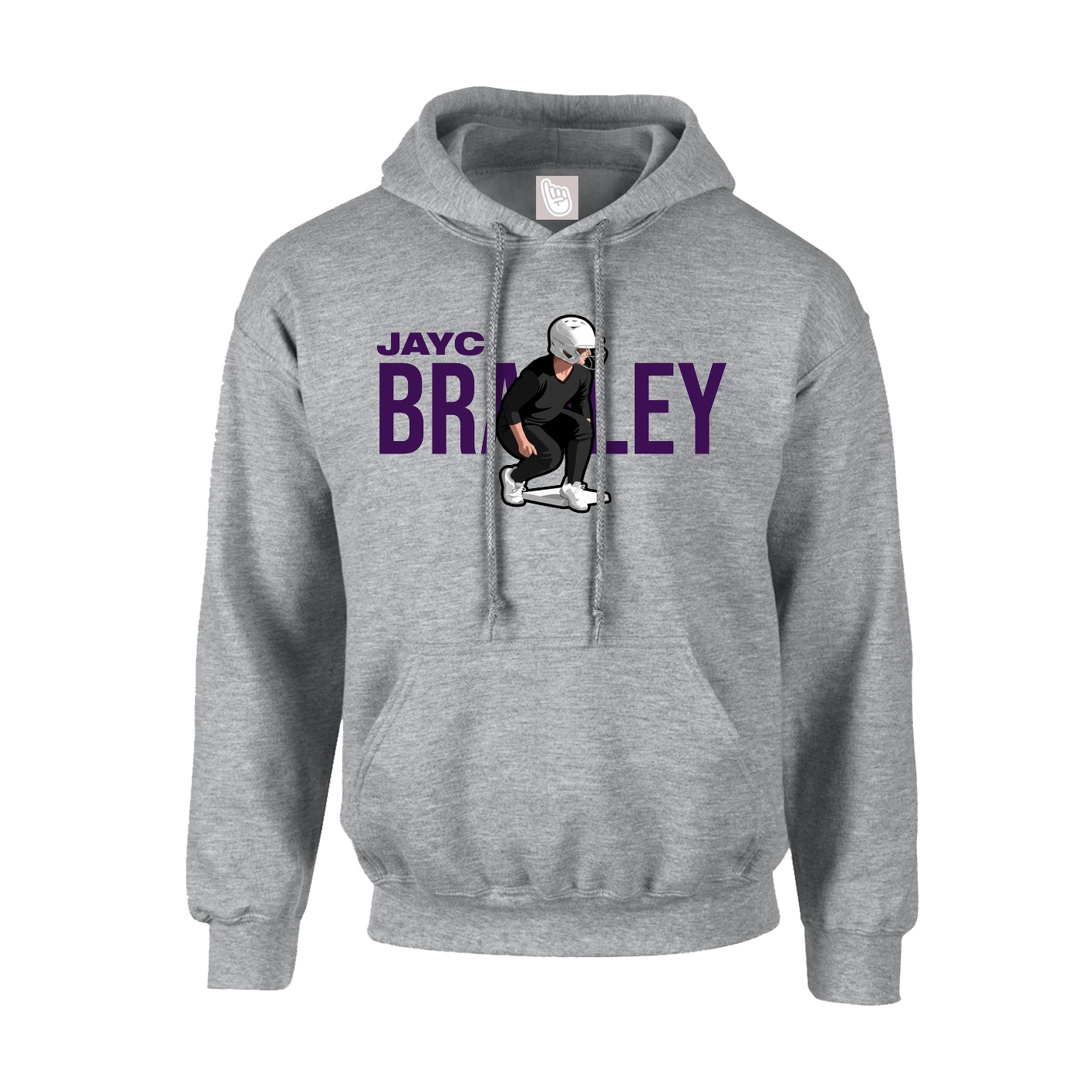 Youth Hoodie — Player Name in Grey