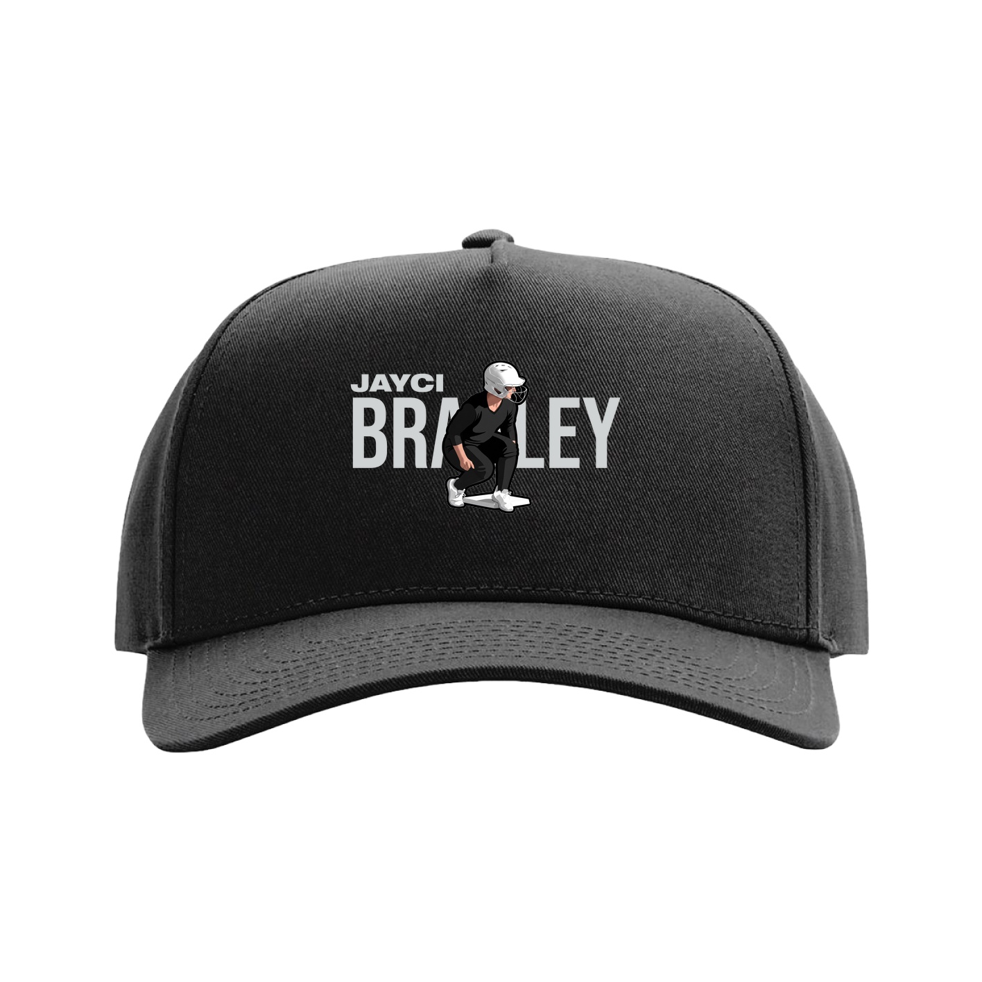 Full Fabric Five-Panel Champ Cap — Player Name in Black