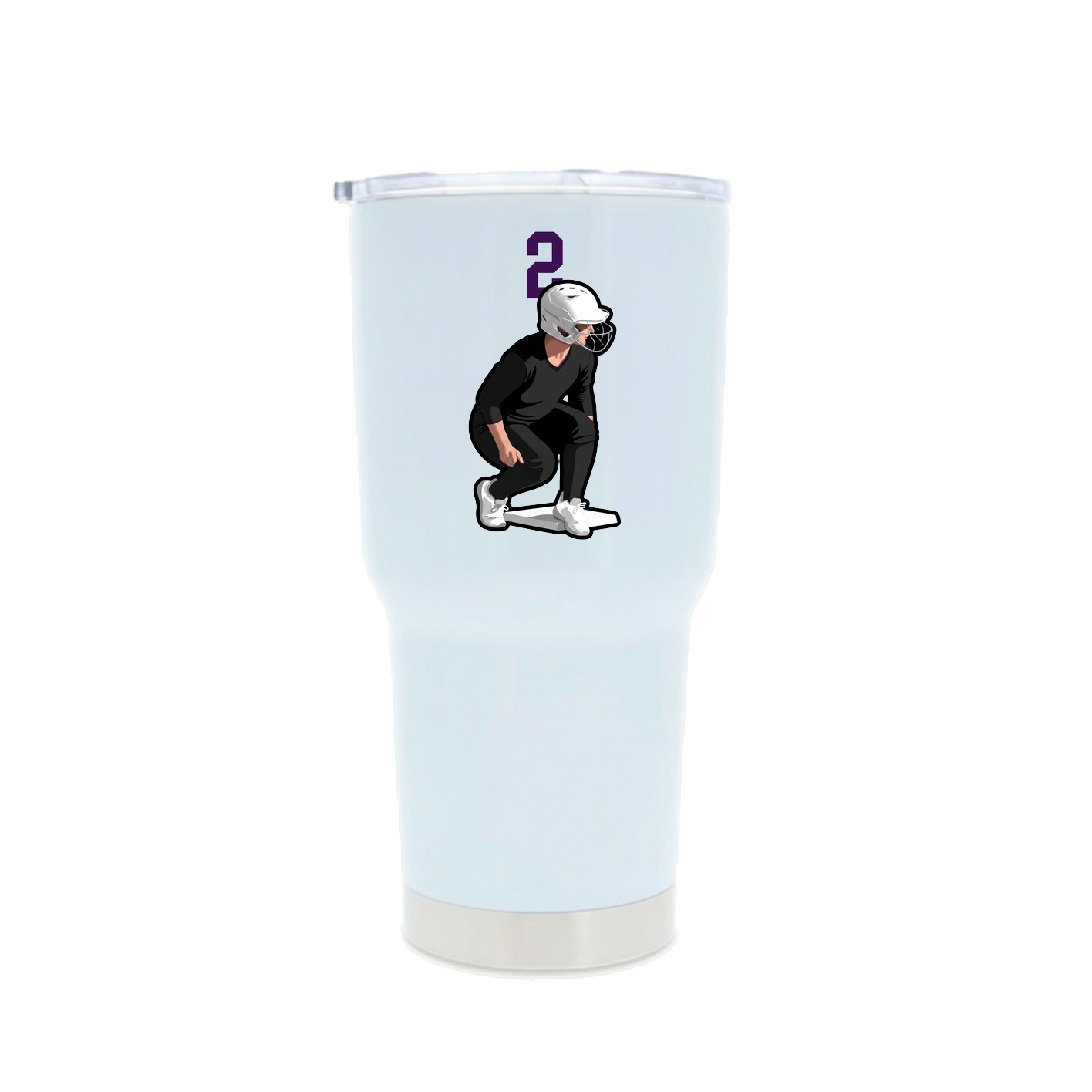 30oz Stainless Steel Tumbler — Number Top in White