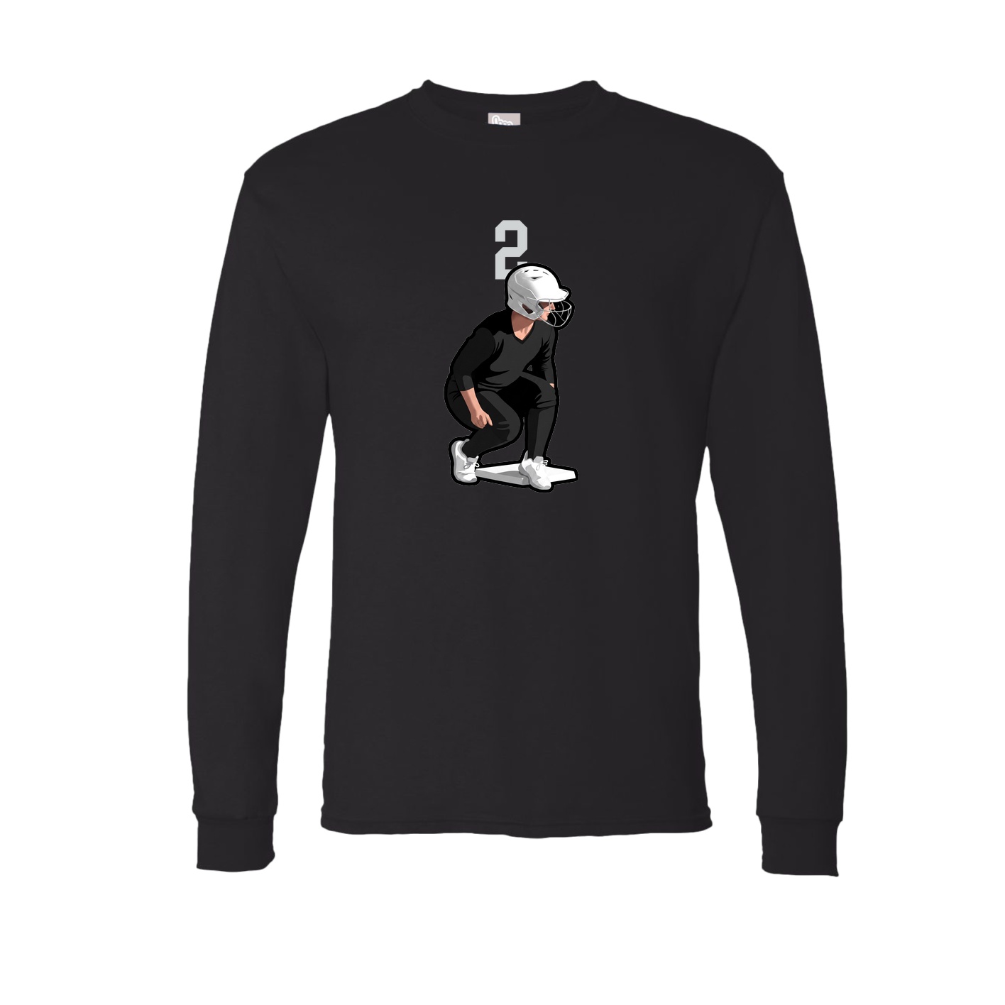 Long Sleeve Tee — Number Top in Black