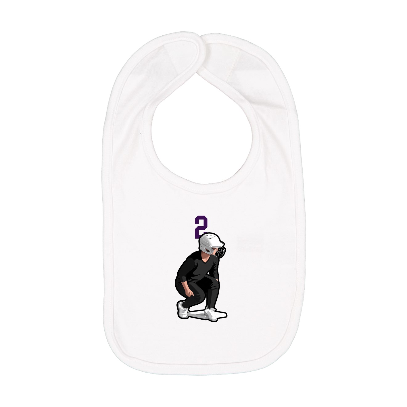 Infant Bib — Number Top in White