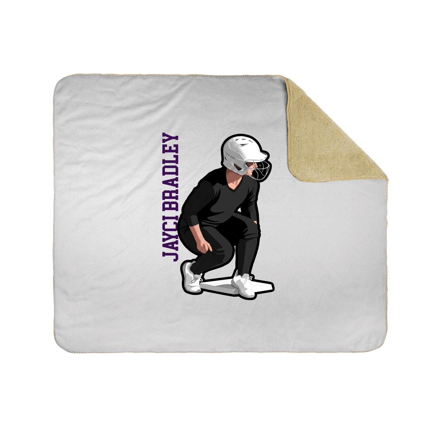 Throw Blanket — Name Vertical in White