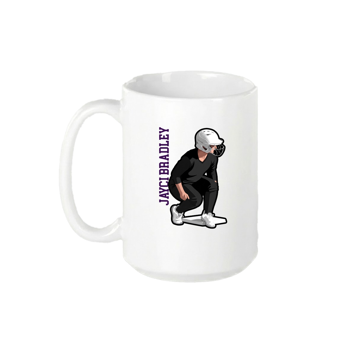 15oz Coffee Mug — Name Vertical in White