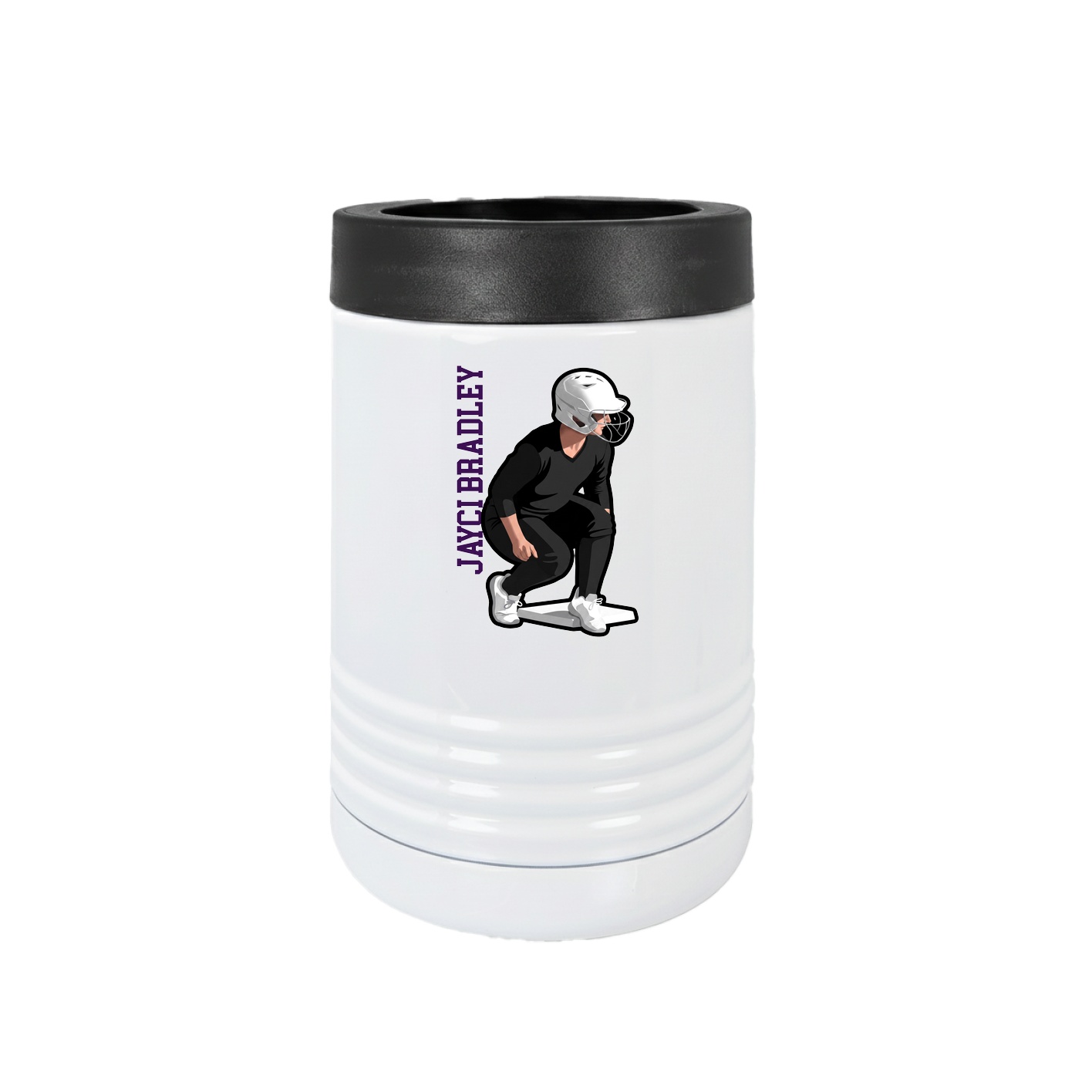 Beverage Holder — Name Vertical in White