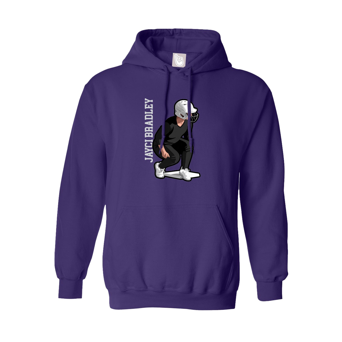 Hoodie — Name Vertical in Purple