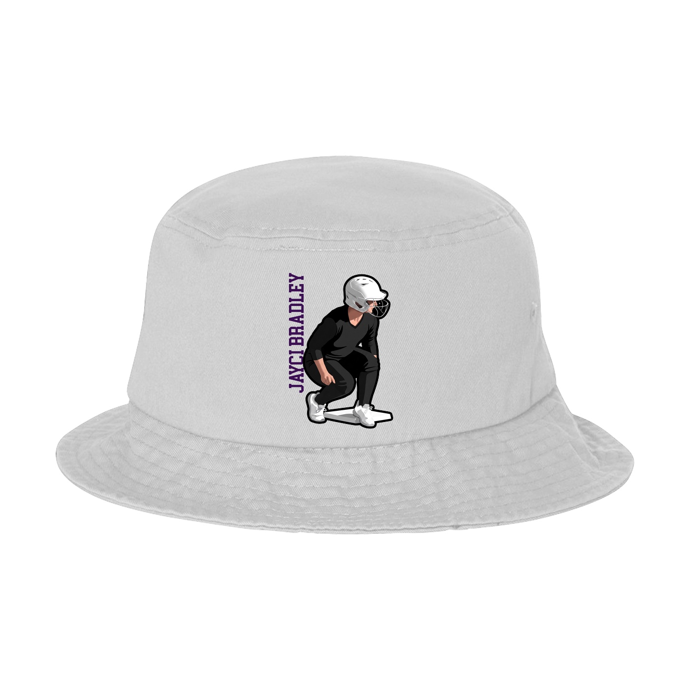 Bucket Cap — Name Vertical in White