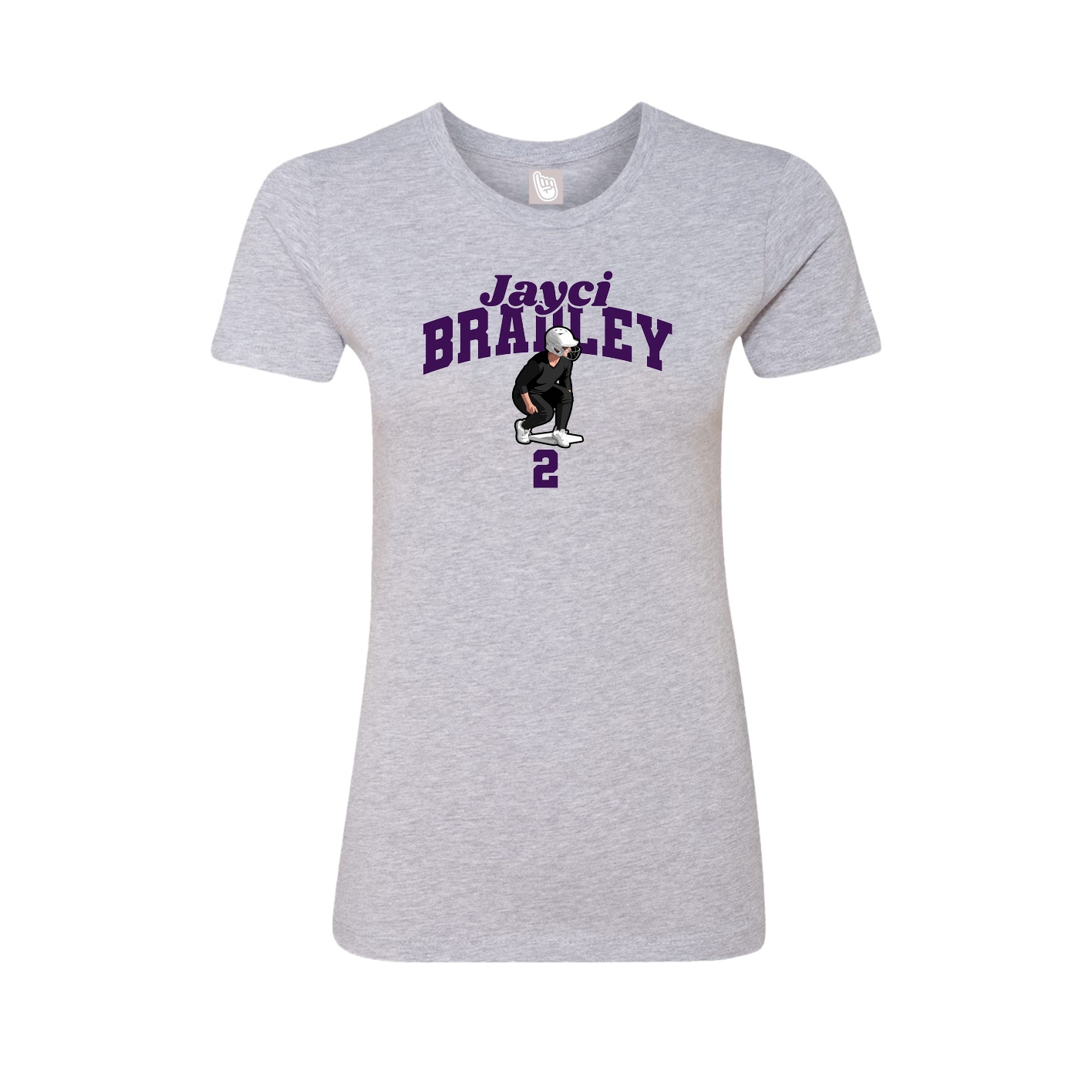 Fitted Women's Tee — Signature Arch in Grey