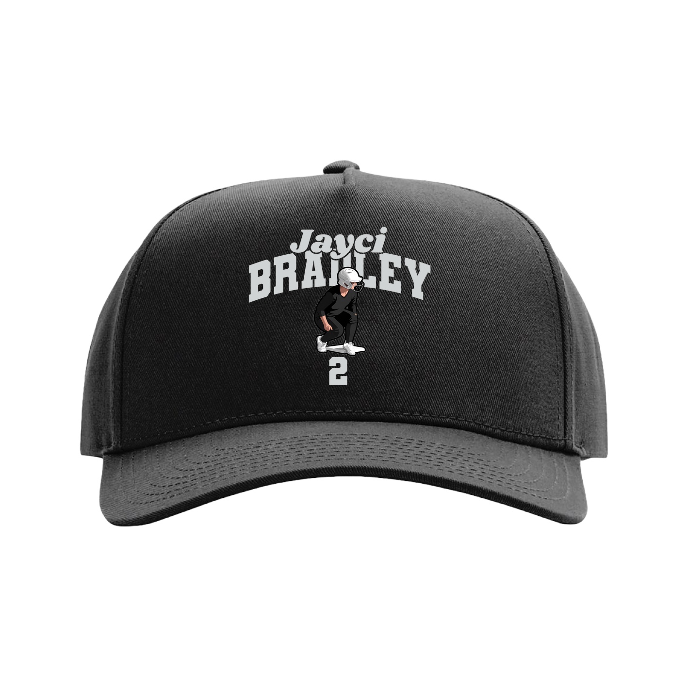 Full Fabric Five-Panel Champ Cap — Signature Arch in Black