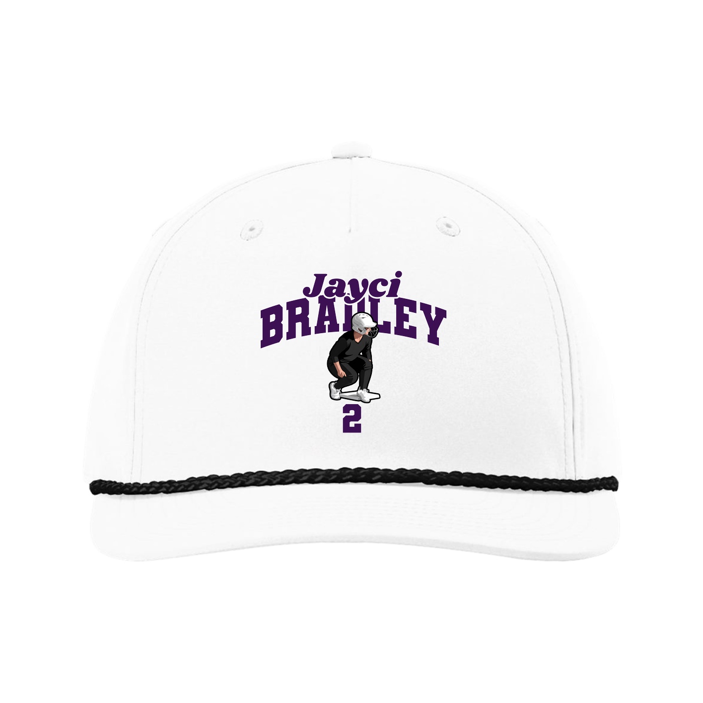 Five-Panel Classic Rope Cap — Signature Arch in White