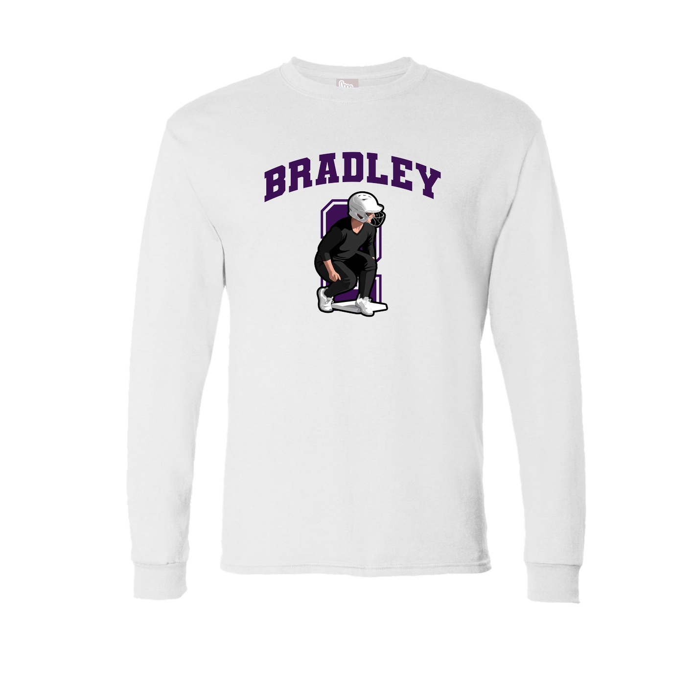Long Sleeve Tee — Number in White