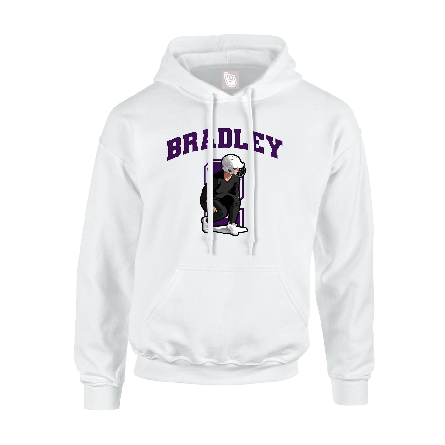 Hoodie — Number in White