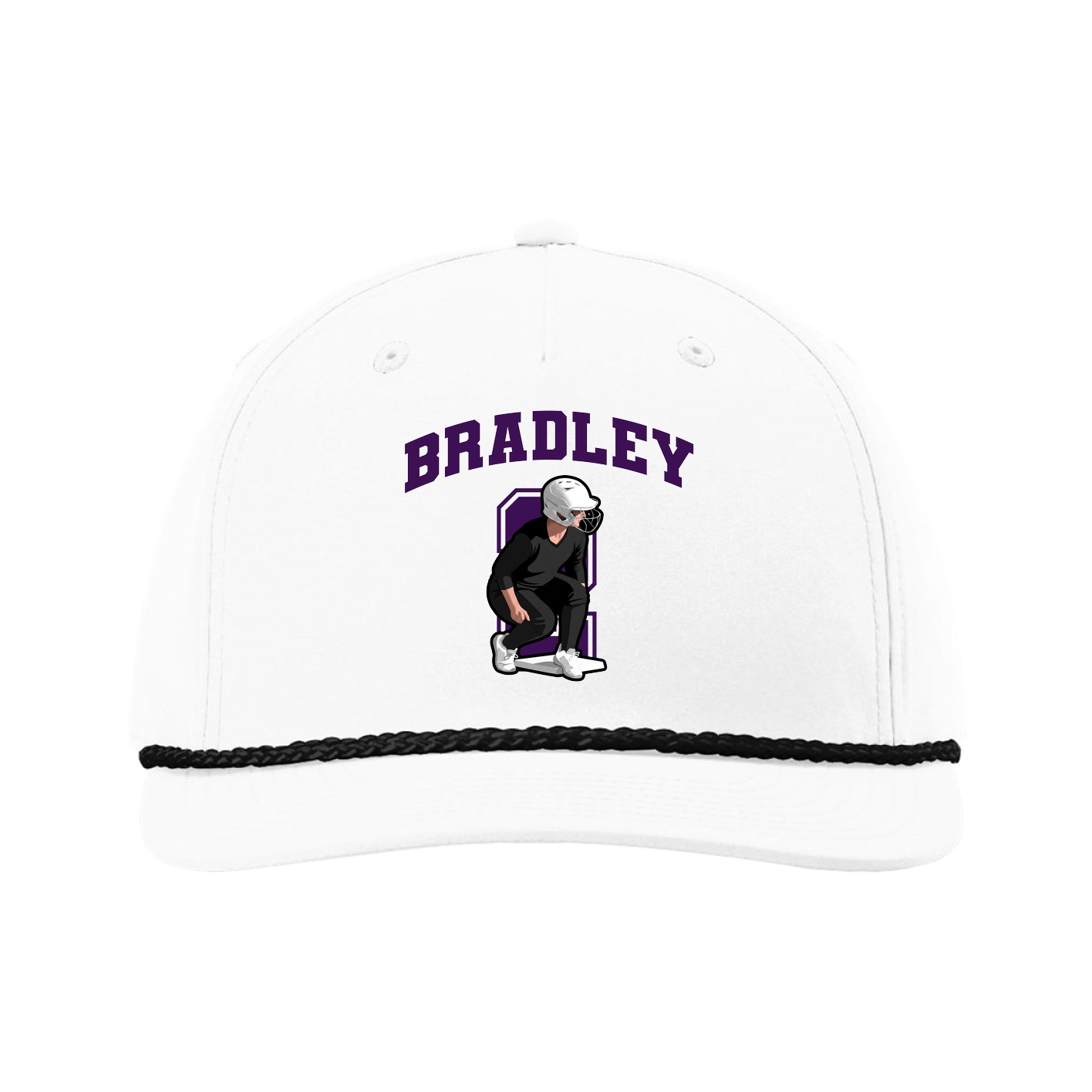 Five-Panel Classic Rope Cap — Number in White