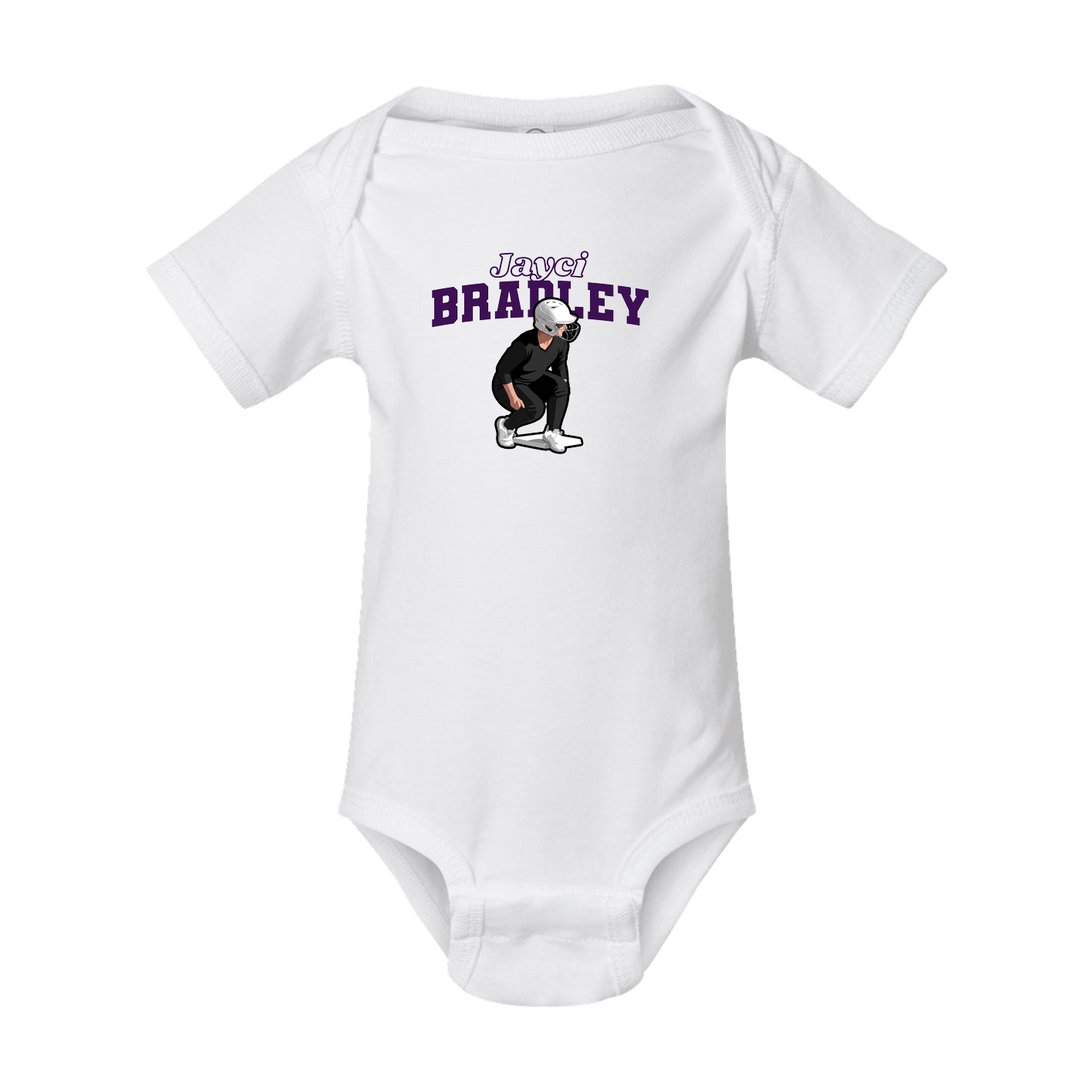 Baby Onesie — Name Arch in White