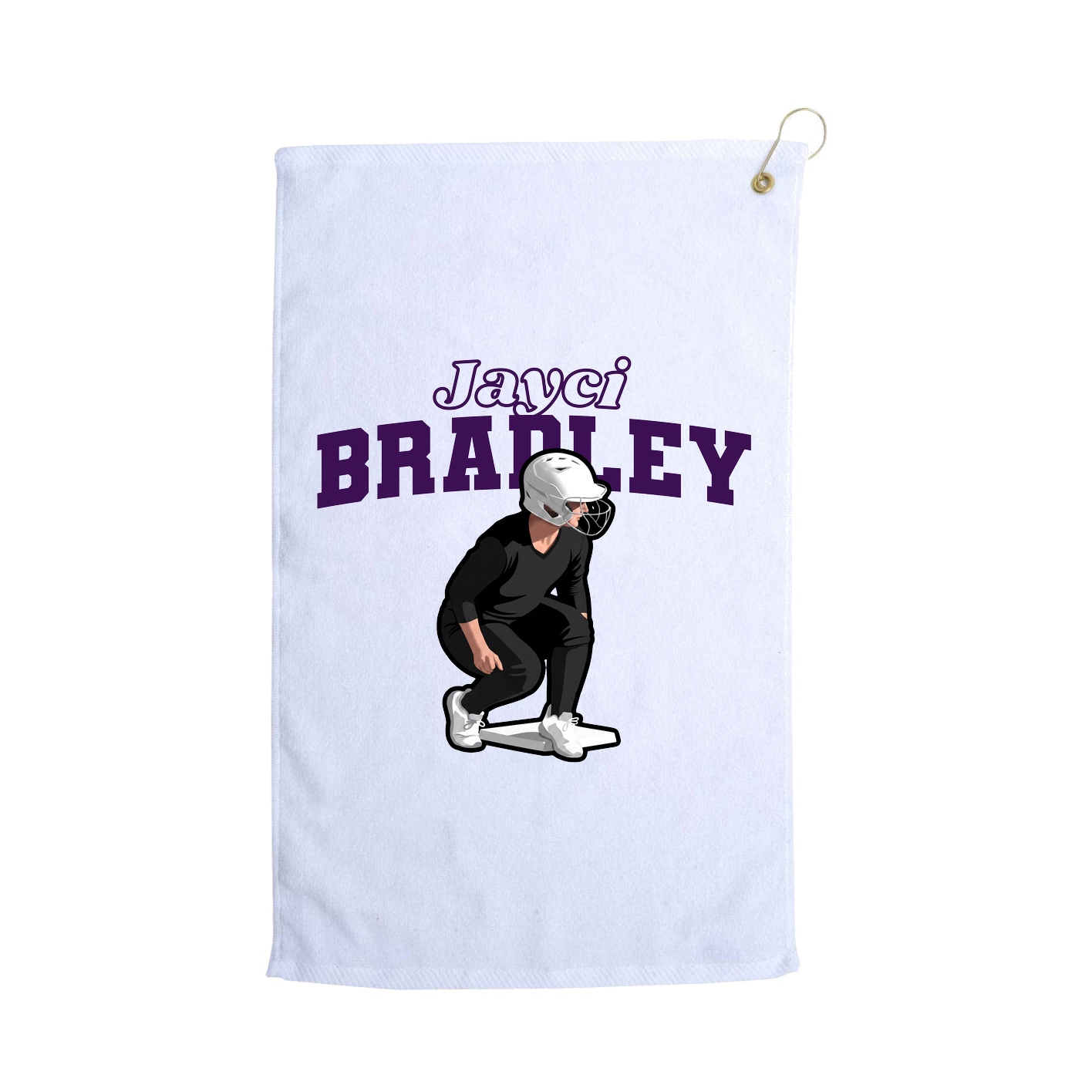 Golf Towel — Name Arch in White