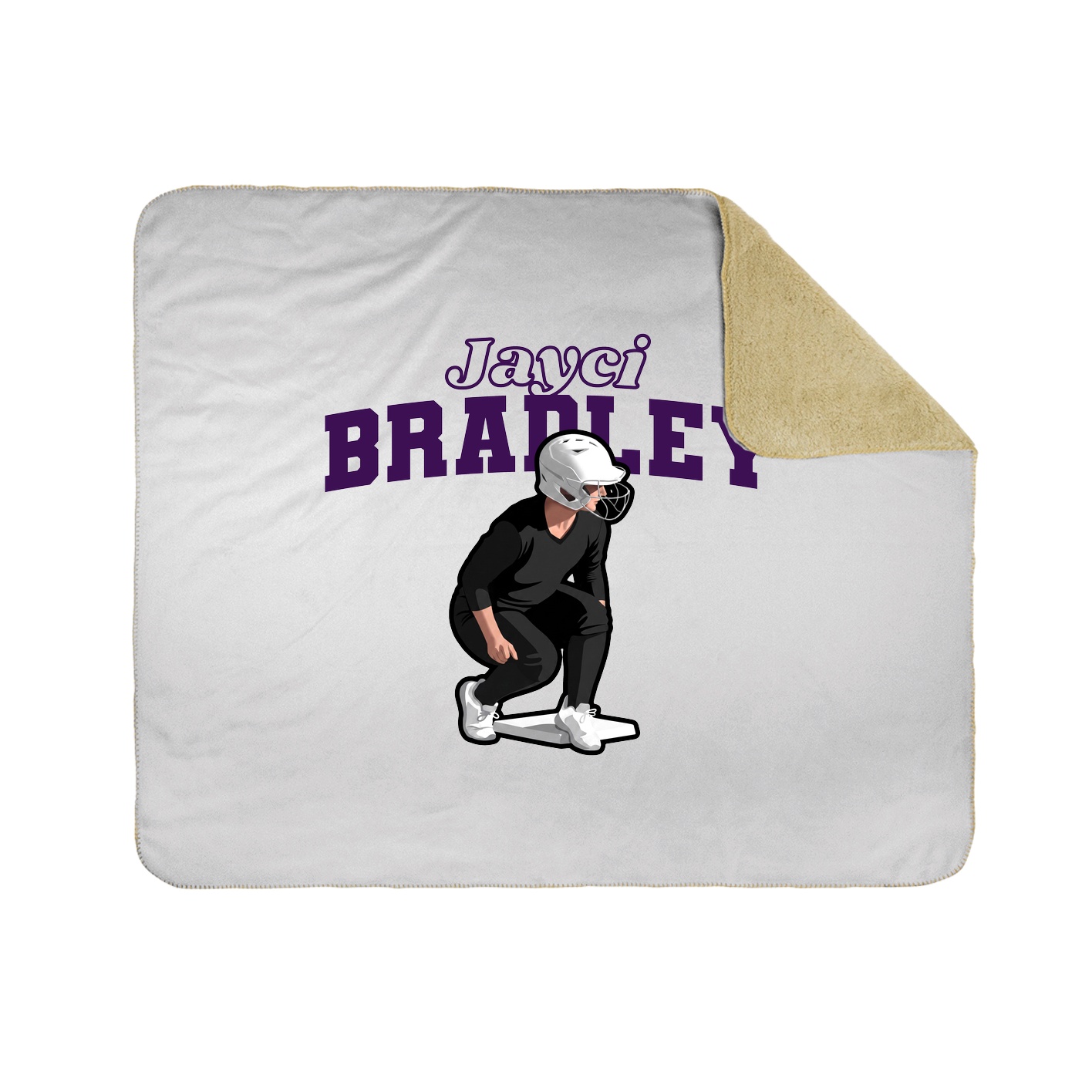 Throw Blanket — Name Arch in White