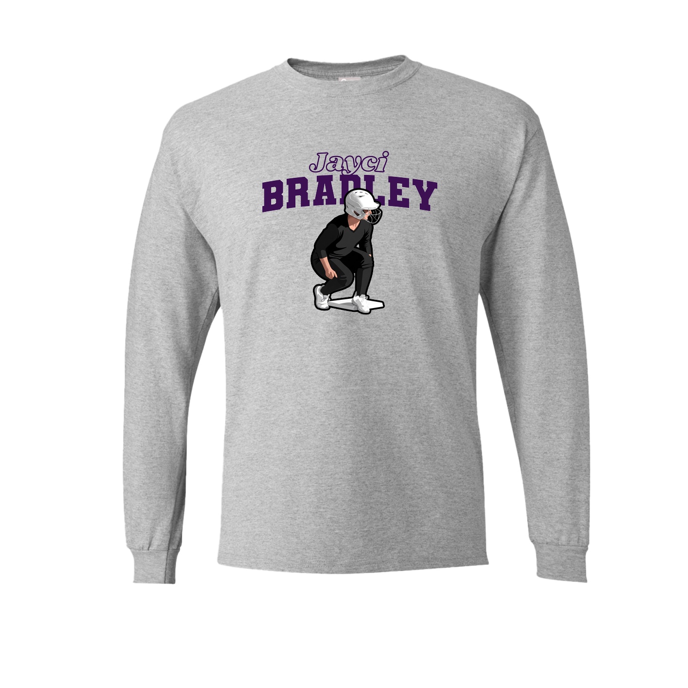 Long Sleeve Tee — Name Arch in Grey