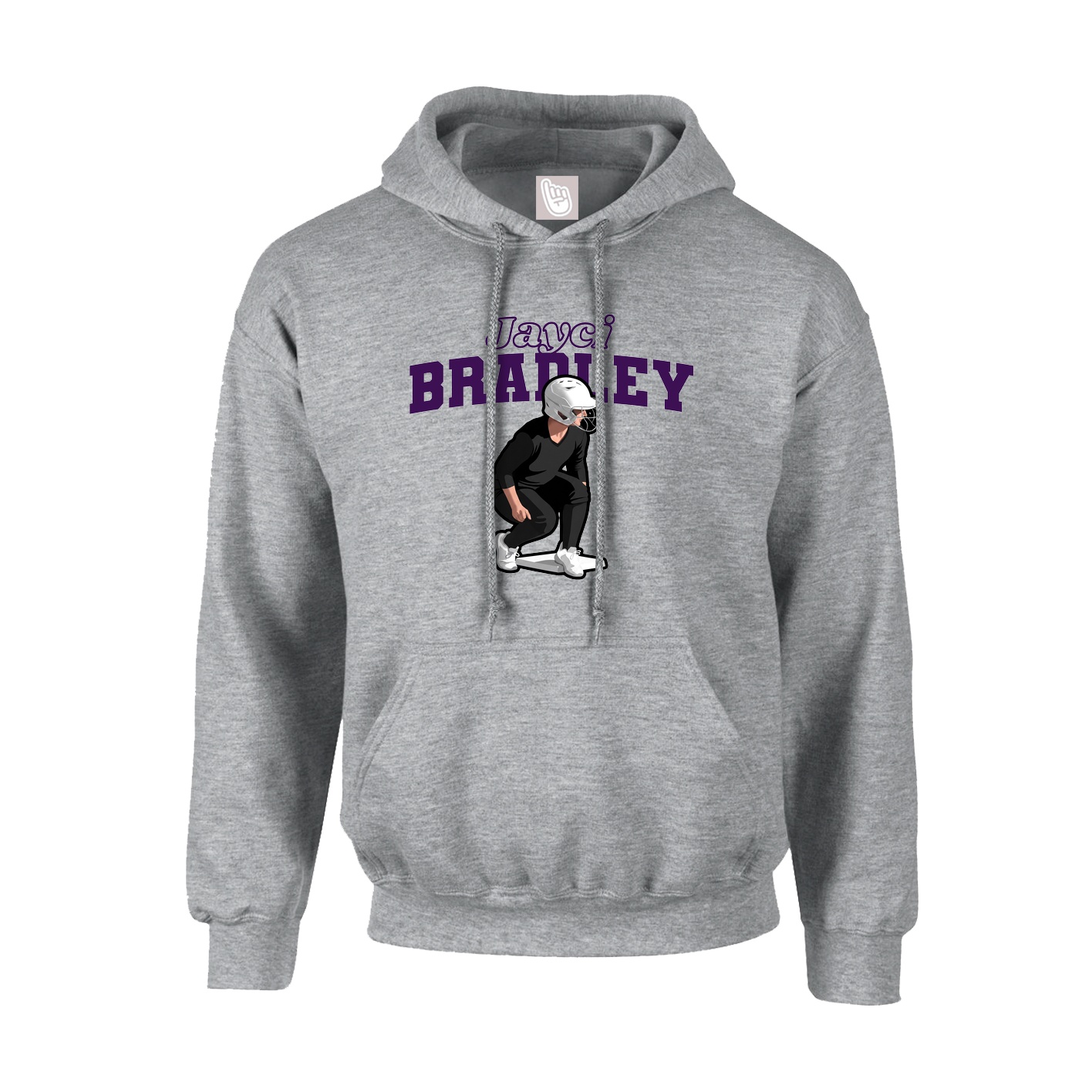 Hoodie — Name Arch in Grey