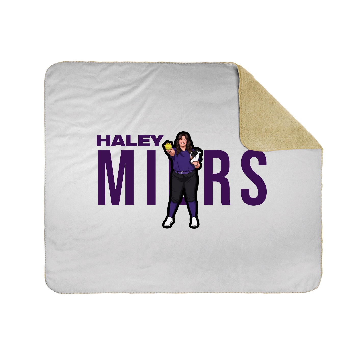 Throw Blanket — Player Name in White