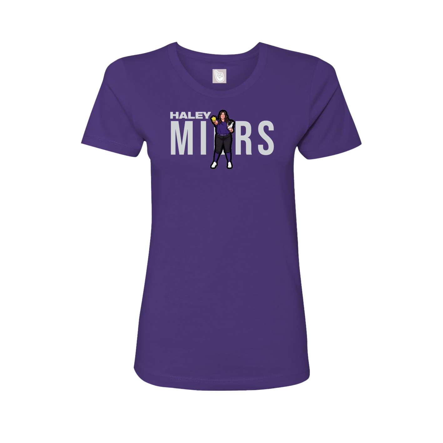 Fitted Women's Tee — Player Name in Purple