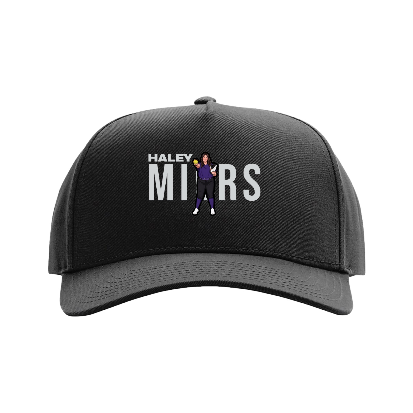 Full Fabric Five-Panel Champ Cap — Player Name in Black