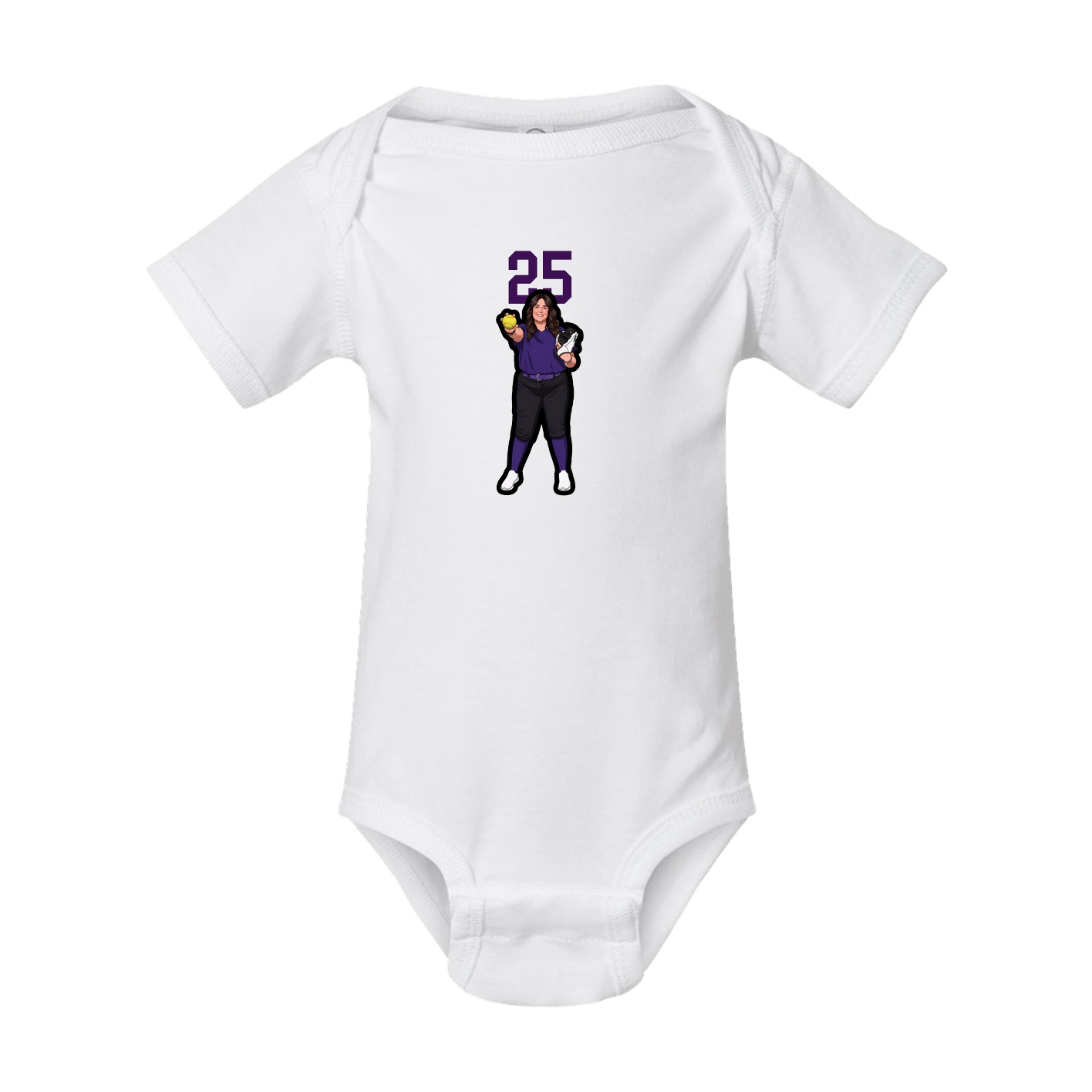 Baby Onesie — Number Top in White