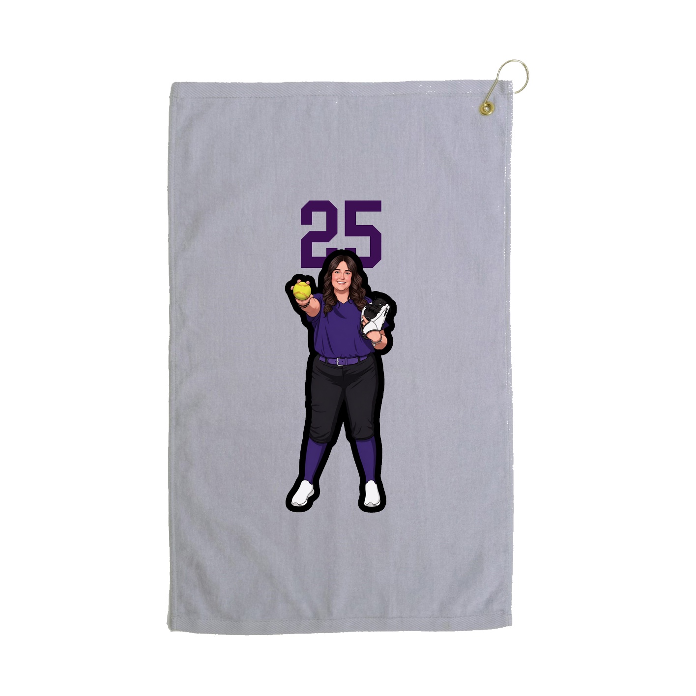 Golf Towel — Number Top in Grey