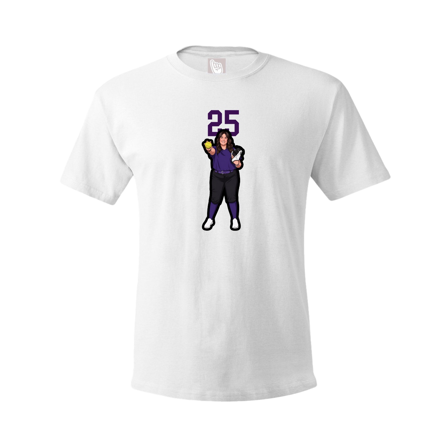 Youth Tee — Number Top in White