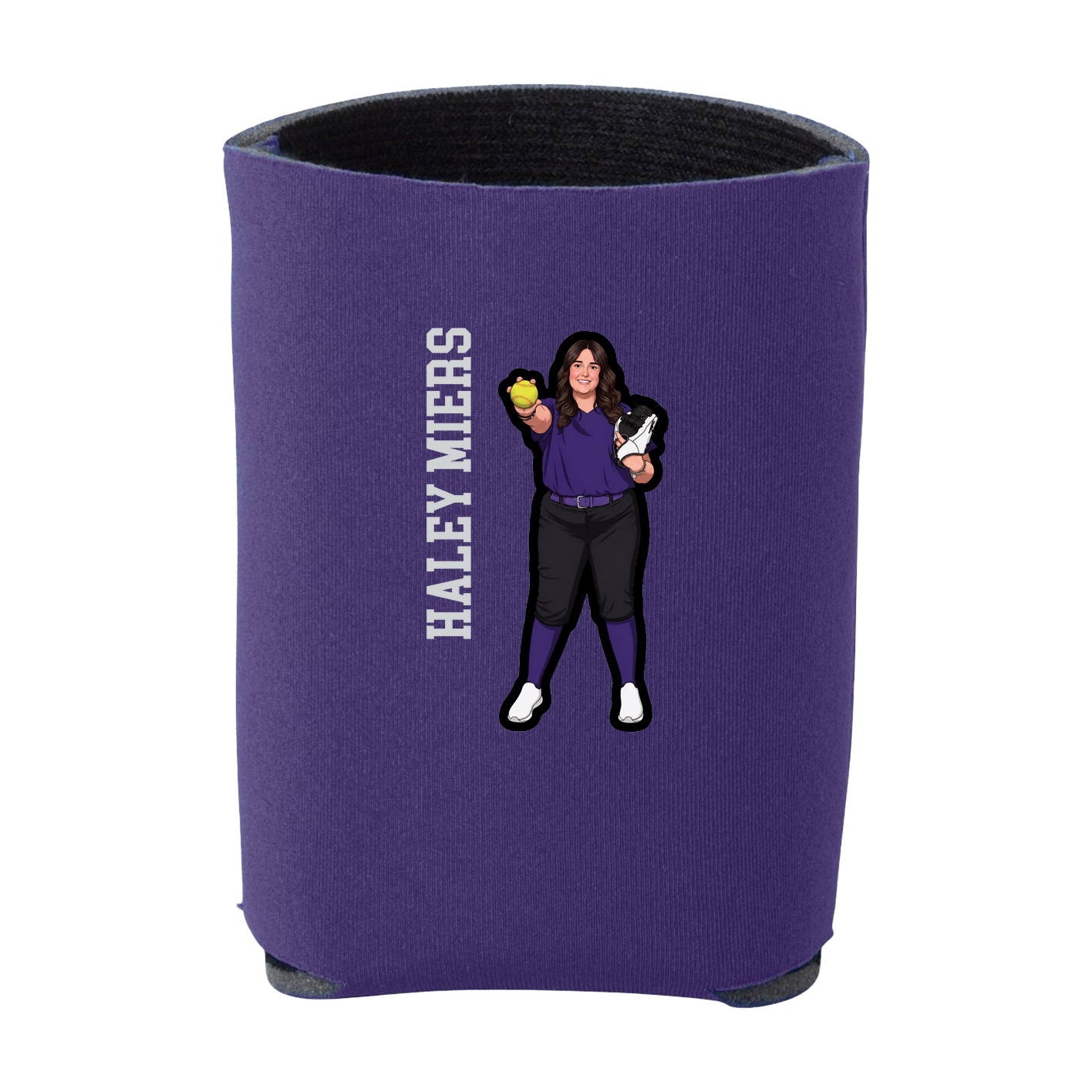 Can Holder — Name Vertical in Purple