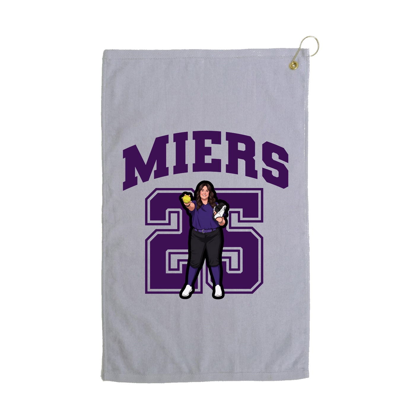 Golf Towel — Number in Grey