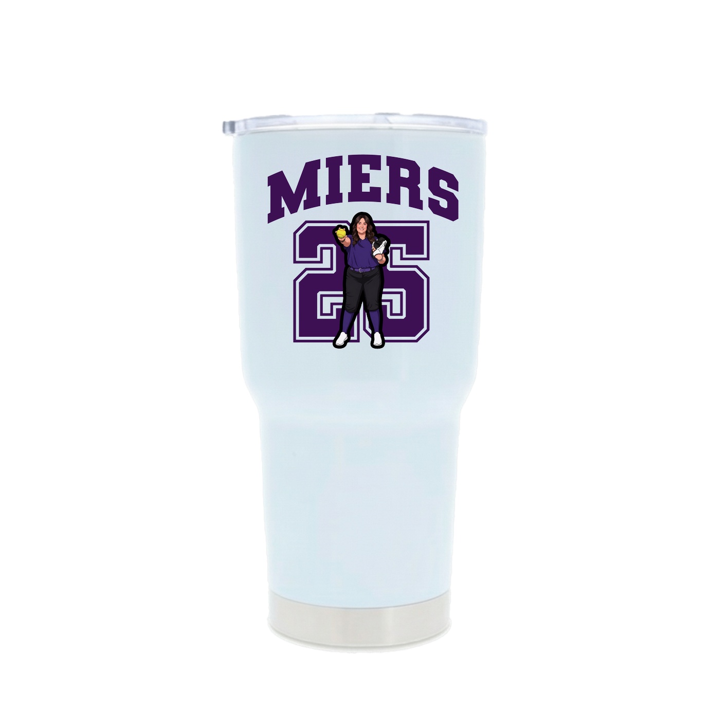 30oz Stainless Steel Tumbler — Number in White