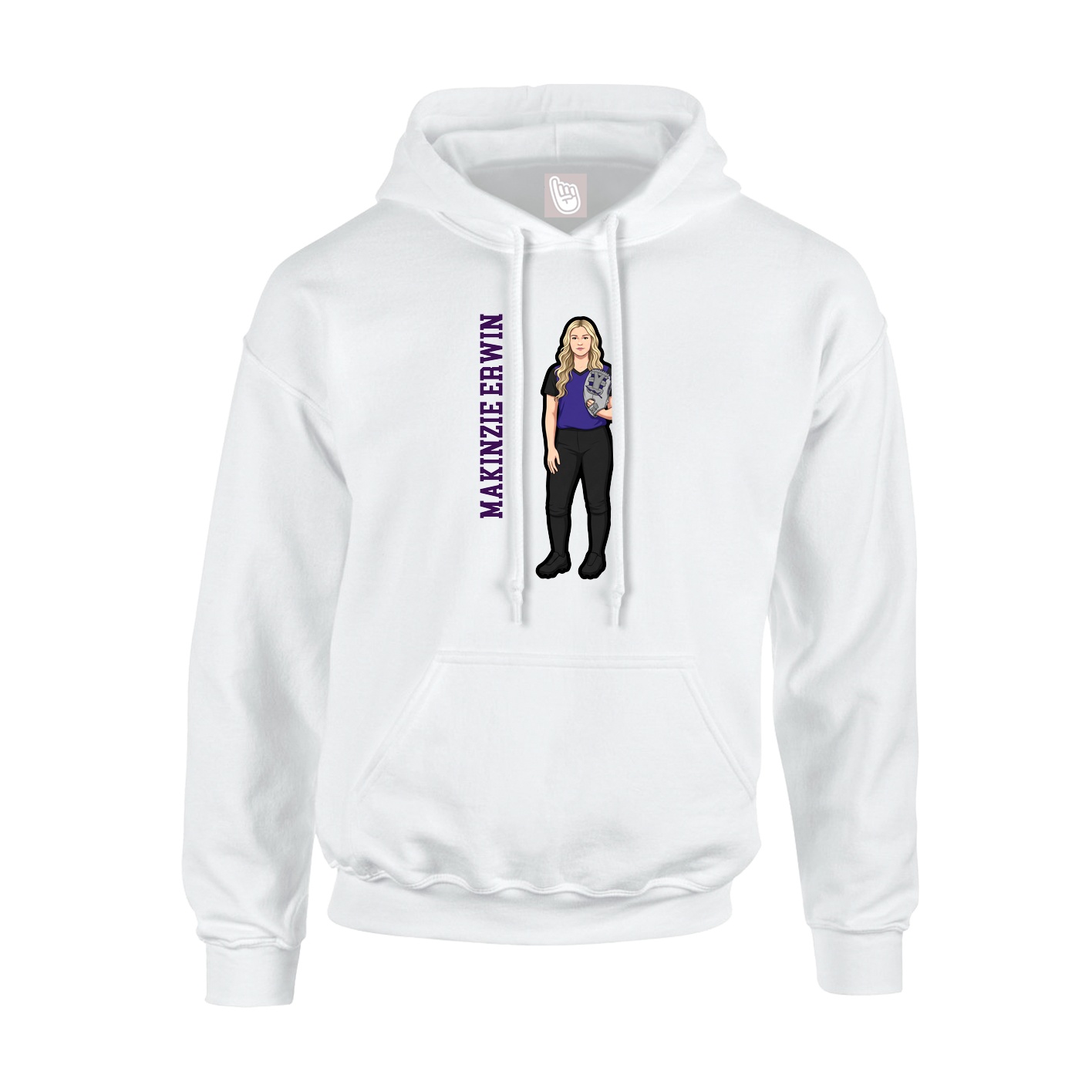 Youth Hoodie — Name Vertical in White