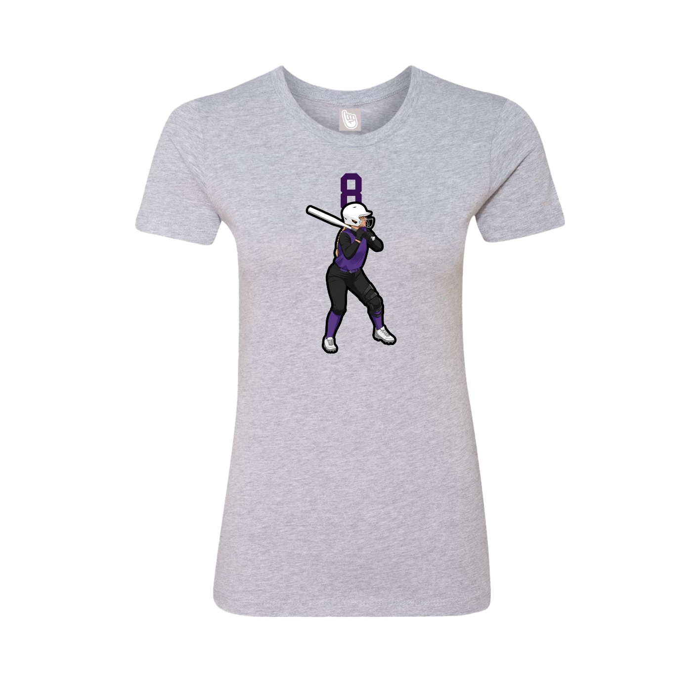 Fitted Women's Tee — Number Top in Grey