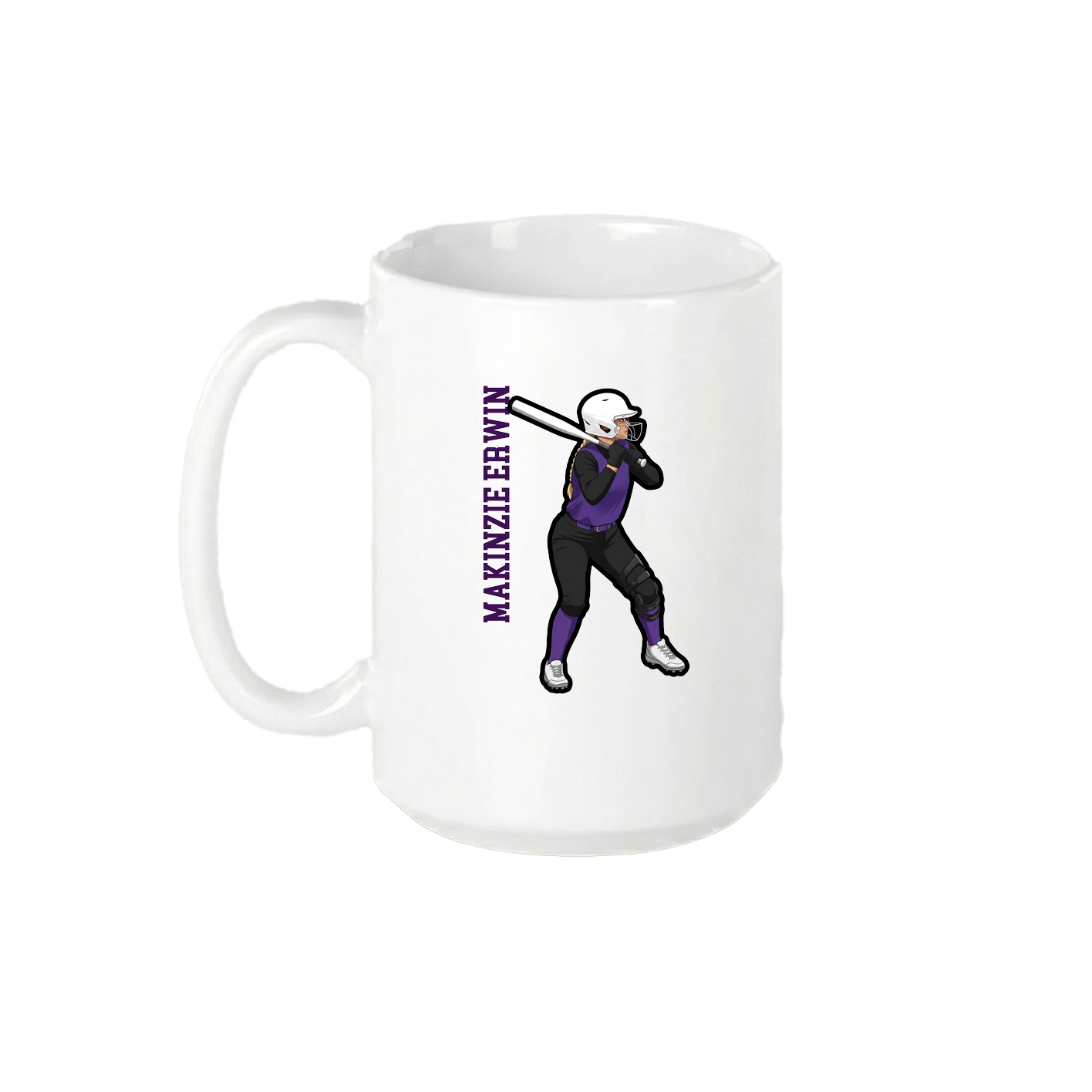 15oz Coffee Mug — Name Vertical in White
